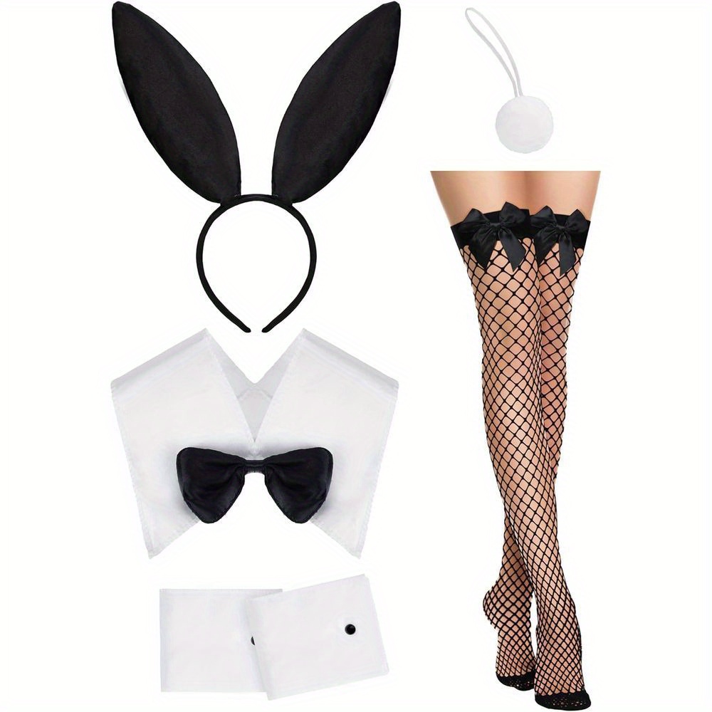 Fishnet Stocking Women - Женский костюм, черные кроличьи уши, кроличья