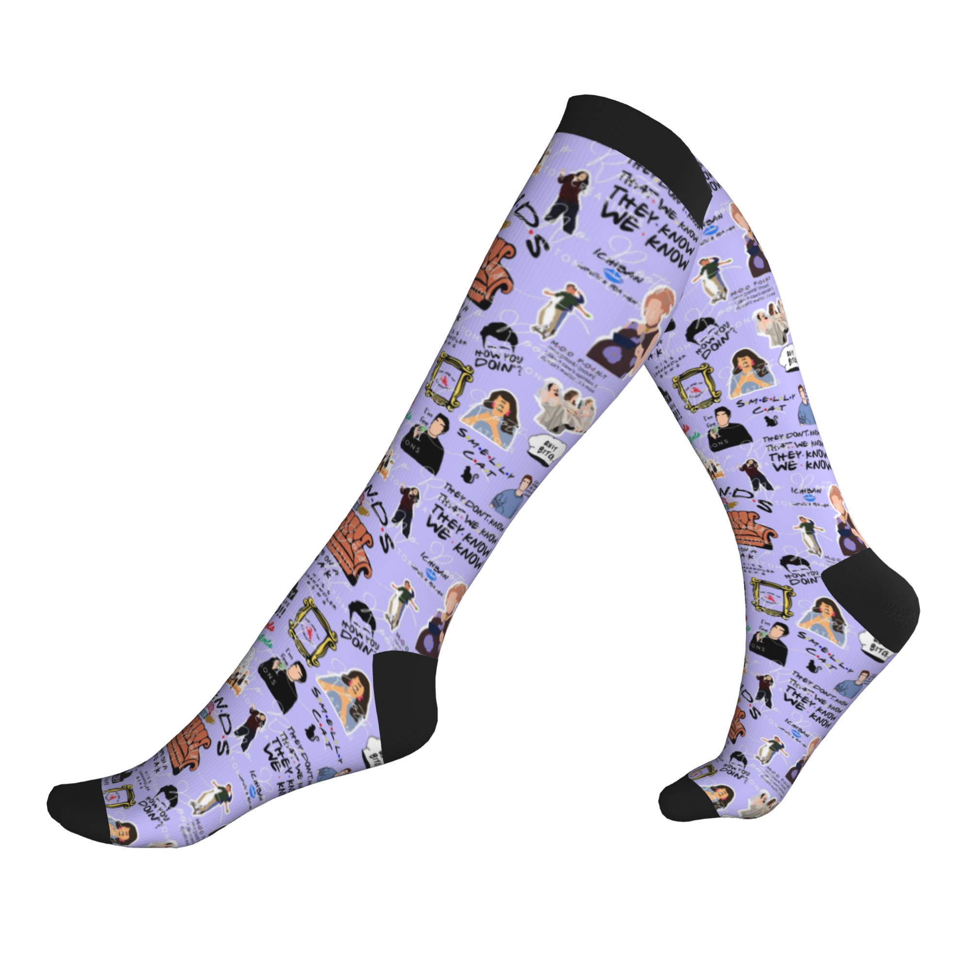 No Show Sock Women - Классические спортивные компрессионные носки с 3D-принтом