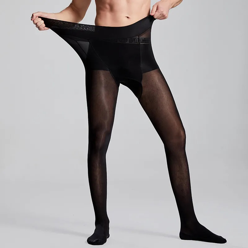 Tights Pantyhose Sheer - Мужские сексуальные прозрачные черные весенне-осенние тонкие