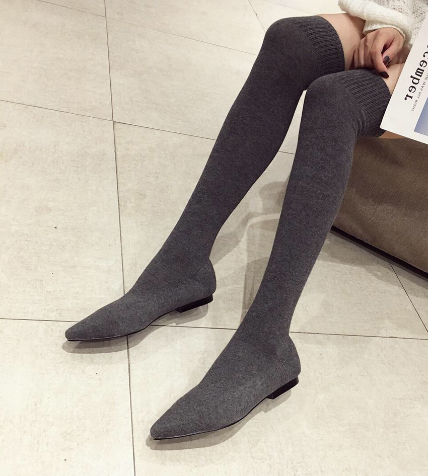 Boot Sock Slouchy - AIYKAZYSDL/2024, осенние ботильоны на низком каблуке