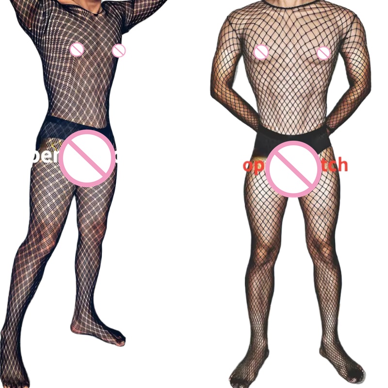 Fishnet Stocking Women - Мужское черное сексуальное нижнее белье больших