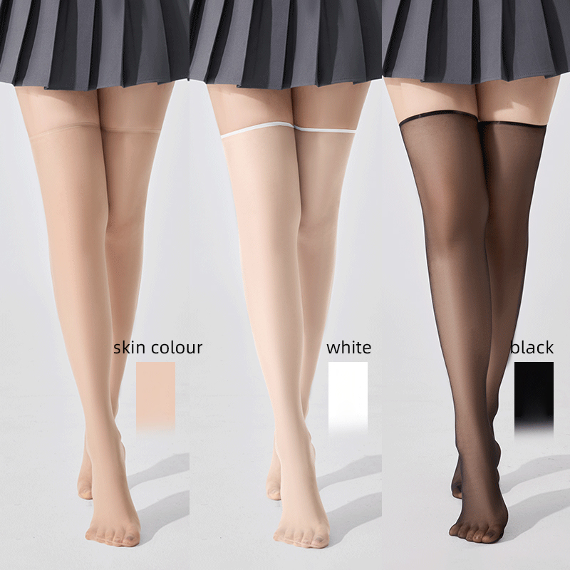 Thigh High Sock Stay Up - Kave 3-пары нейлоновых прозрачных чулок до