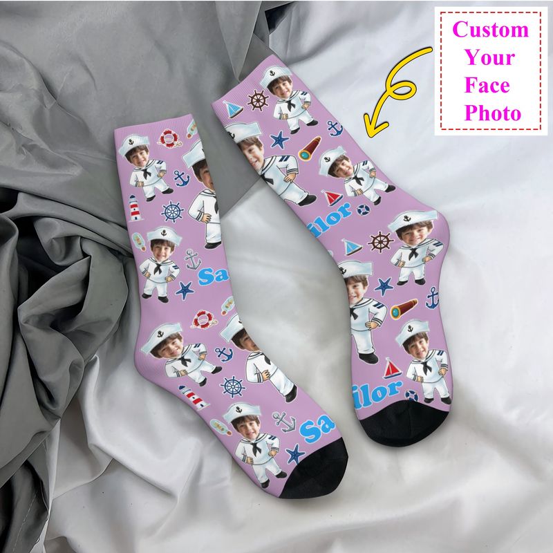 Dress Sock Men - Забавные носки Sailor Nautical Captain на