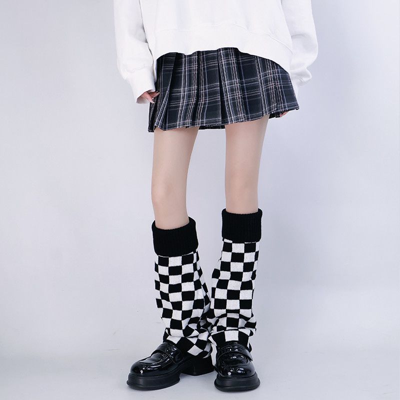 Черно-белые вязаные гетры в кл – обзор и цена Boot Sock Slouchy