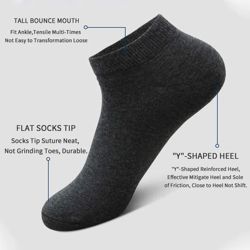 5 пар унисекс повседневных одн – обзор и цена Ankle Sock Low Cut