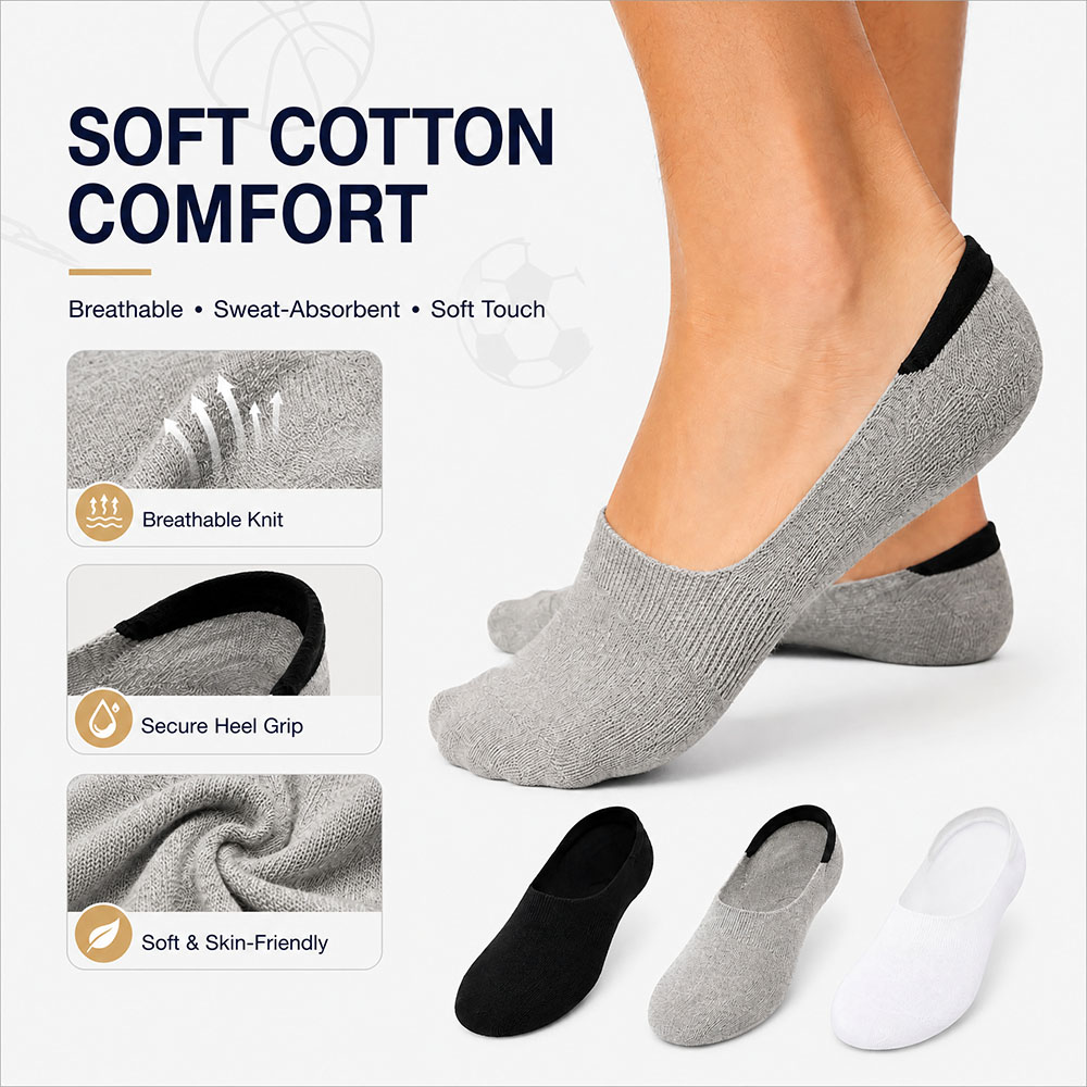 6 пар унисекс хлопковых невиди – обзор и цена Invisibility Sock Loafer