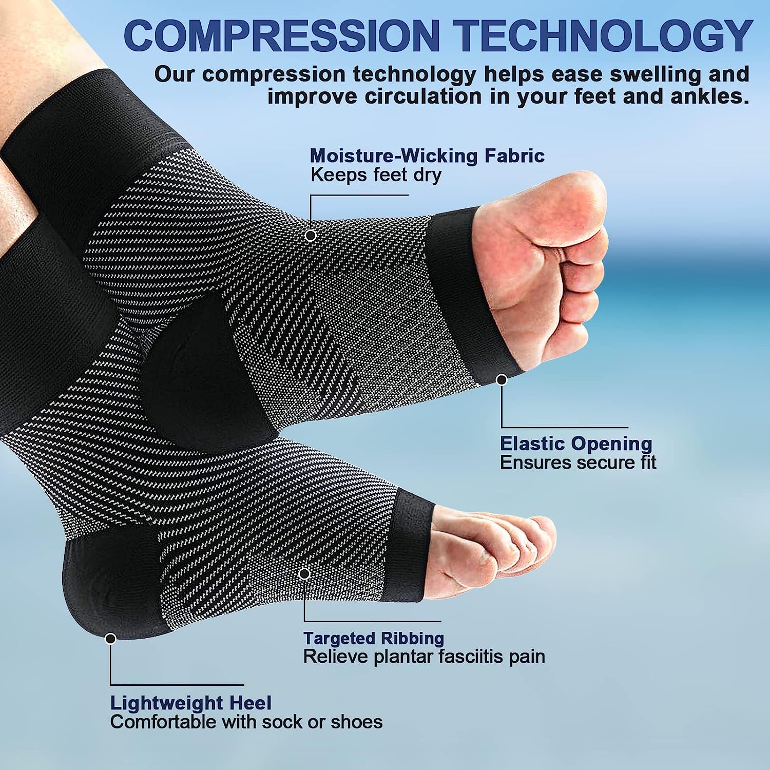 1 пара компрессионных носков д – обзор и цена Ankle Brace Sock