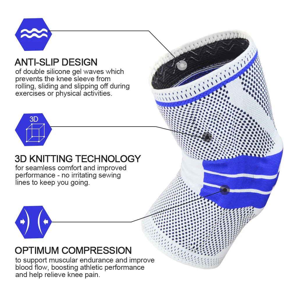 Фиксатор коленный силиконовый  – обзор и цена Compression Sleeve Calf