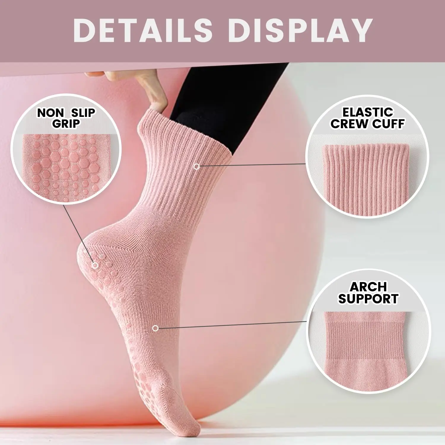 4 пары женских носков для йоги – обзор и цена Grip Sock Yoga