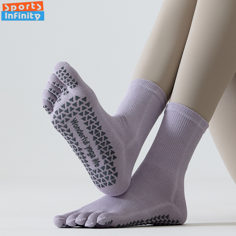 Модные носки для йоги с пятью  – обзор и цена Toe Sock Split