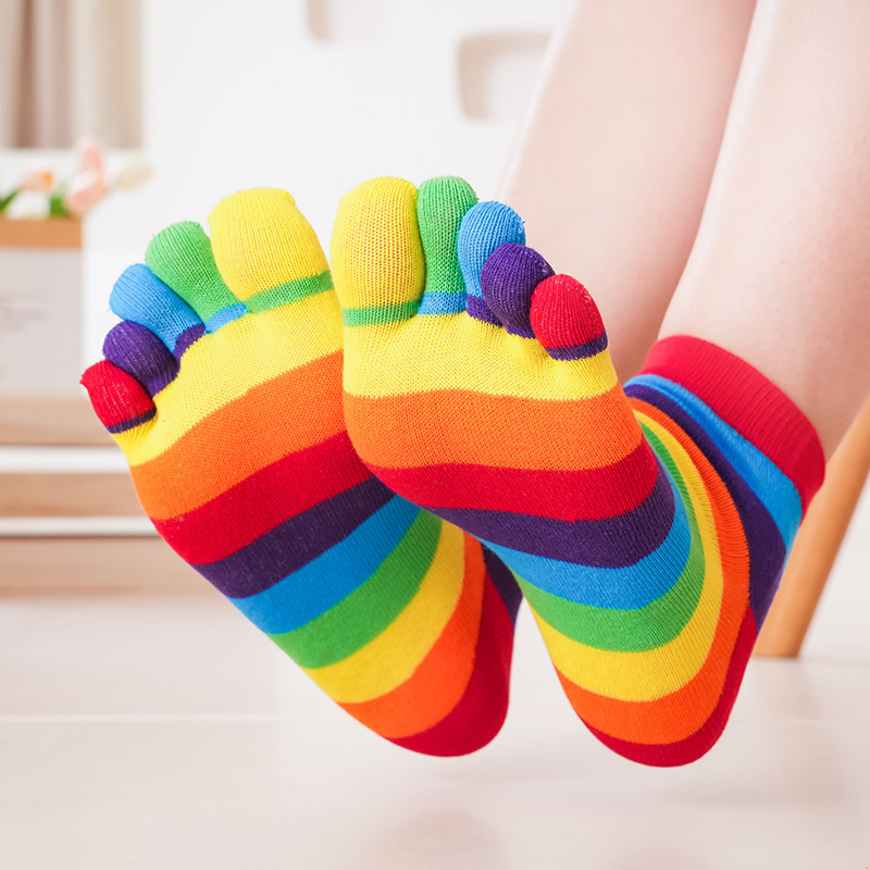 Женские носки с радужными поло – обзор и цена Toe Sock Split